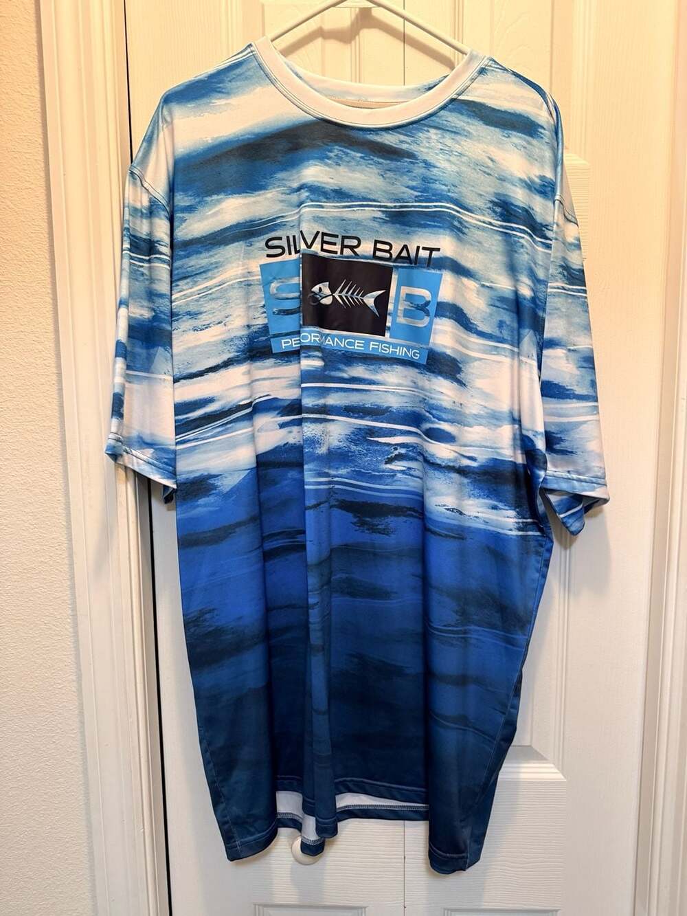 Silver Bait Performance Fishing Shirt Blue Graphic Tee
